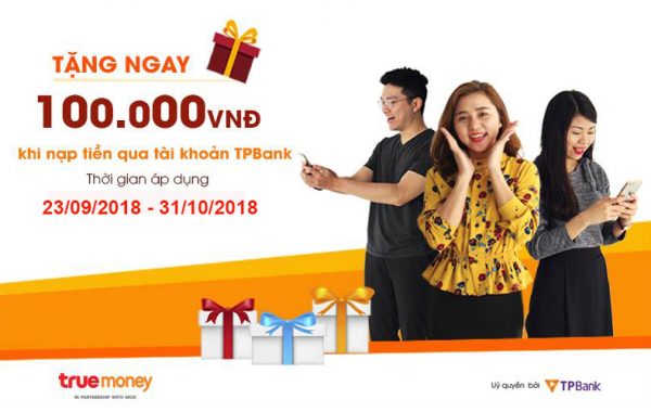 Nạp thẻ VinaPhone qua ứng dụng True Money hoàn ngay 100.000đ