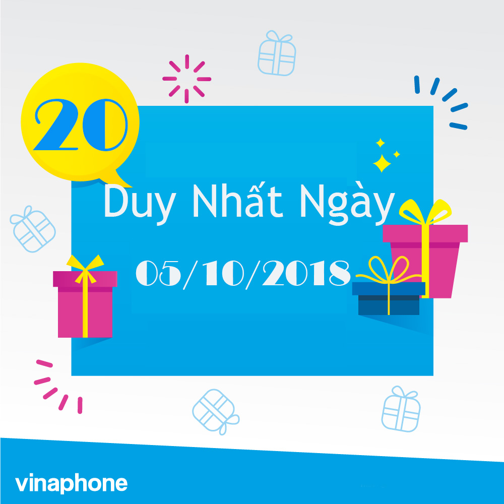 Vinaphone khuyến mại ngày vàng 05/10/2018 tặng 20% giá trị thẻ nạp