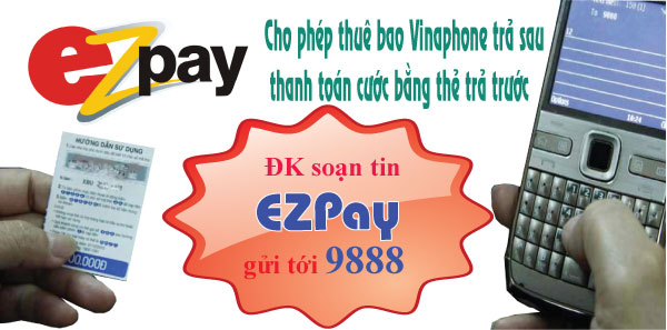 Hướng dẫn cách nạp thẻ Vinaphone trả sau bằng thẻ cào qua EZPAY