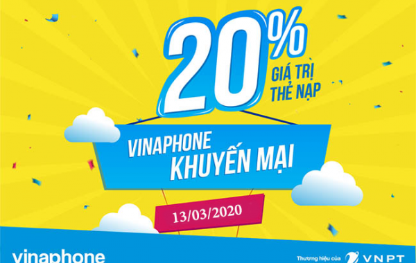 Vinaphone khuyến mãi nạp thẻ trong ngày 13/03/2020